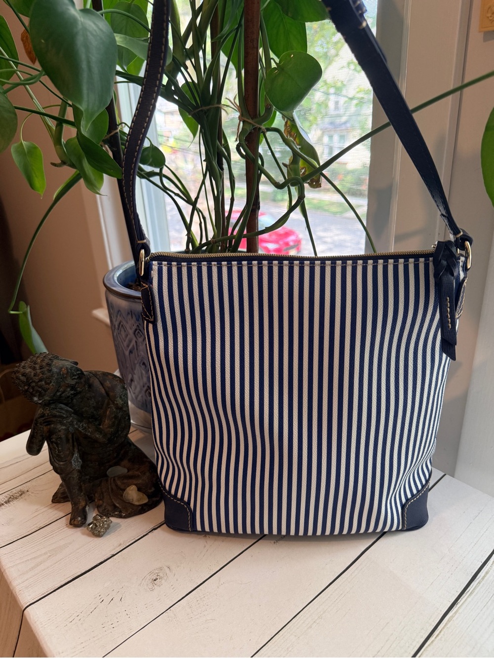 Dooney & Bourke | Nautical Navy and White Striped Crossbody - Picture 2 of 16